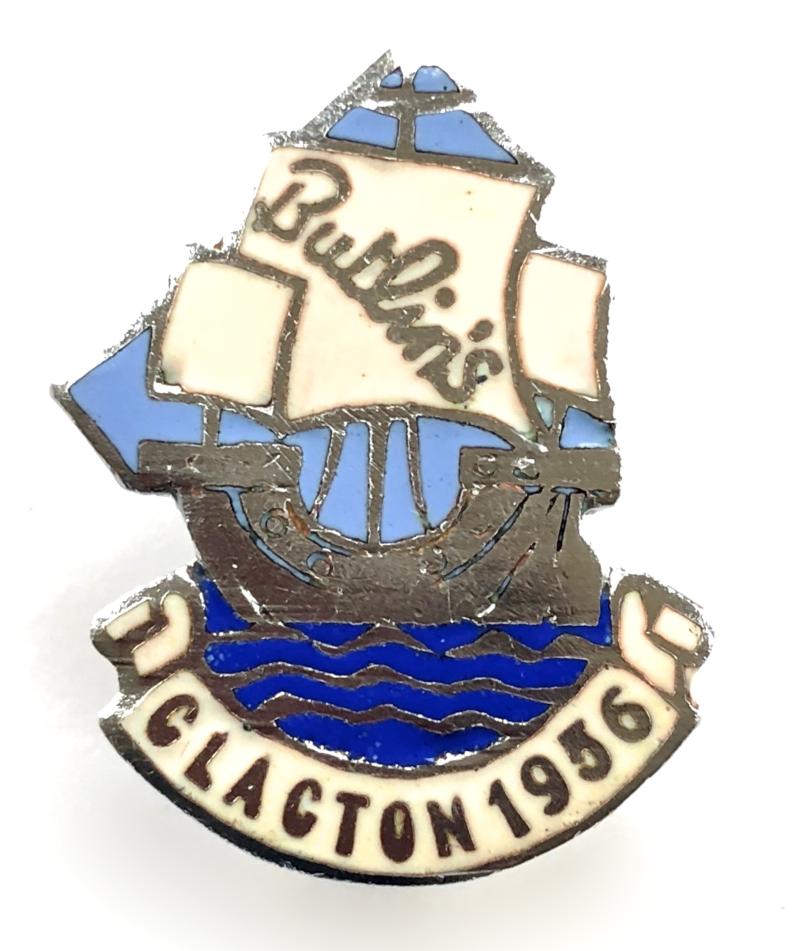 Butlins 1956 Clacton holiday camp cut out ship badge