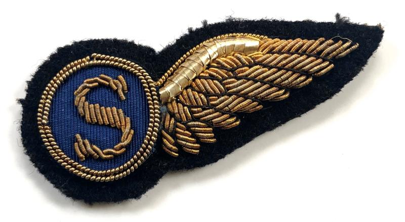 BOAC Airline air stewardess gold bullion brevet wing badge
