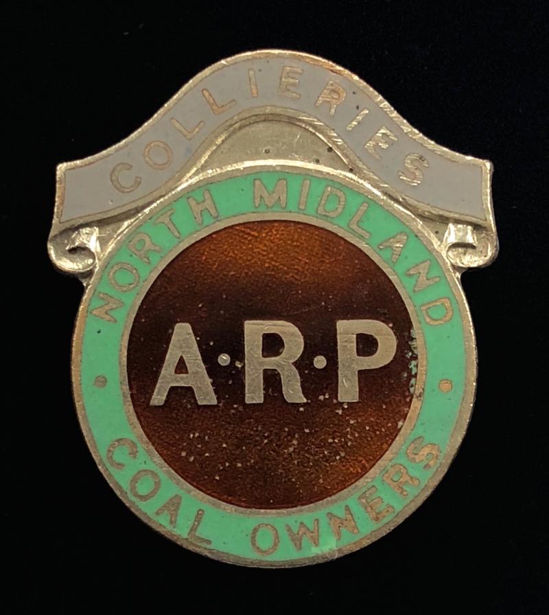WW2 North Midland Coal Owner Collieries  ARP air raid precautions badge