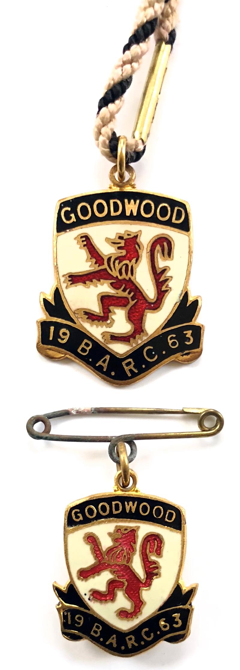 1963 British Automobile Racing Club BARC Goodwood membership badge