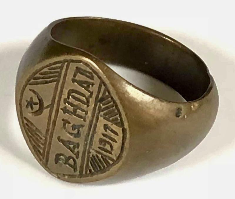 WW1 Turkish Ottoman Empire Baghdad 1917 trench art ring