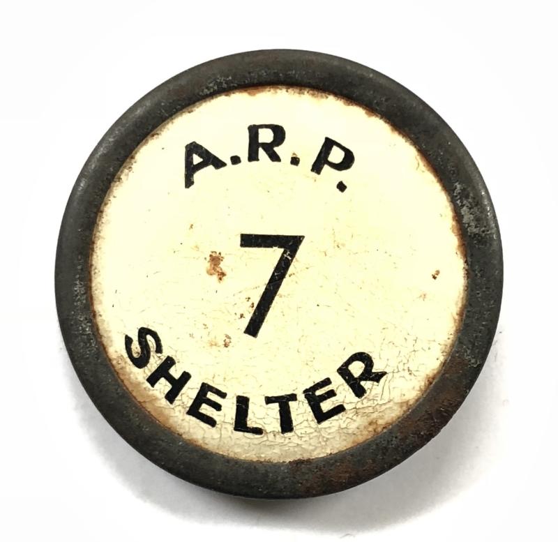Sally Bosleys Badge Shop | WW2 Air Raid Precautions ARP 7 SHELTER tin ...