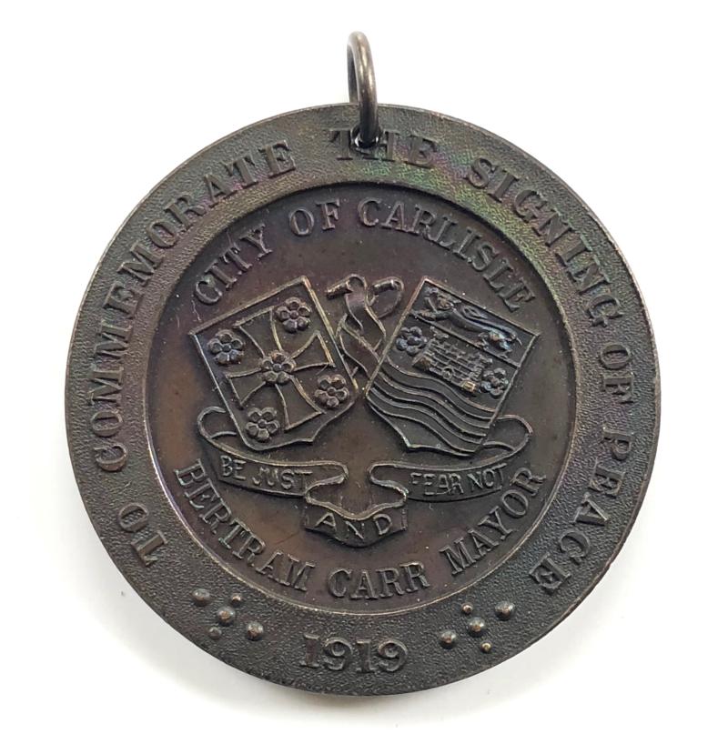 To Commemorate The Signing of Peace 1919 City of Carlisle bronze medal