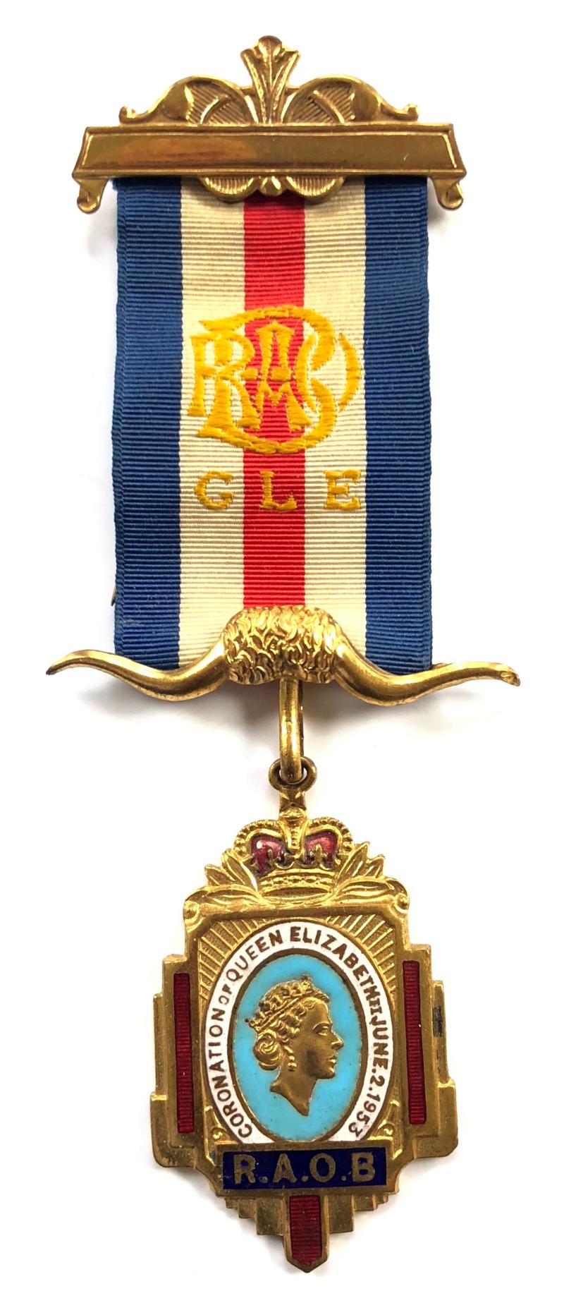 Queen Elizabeth II 1953 Coronation RAOB medal