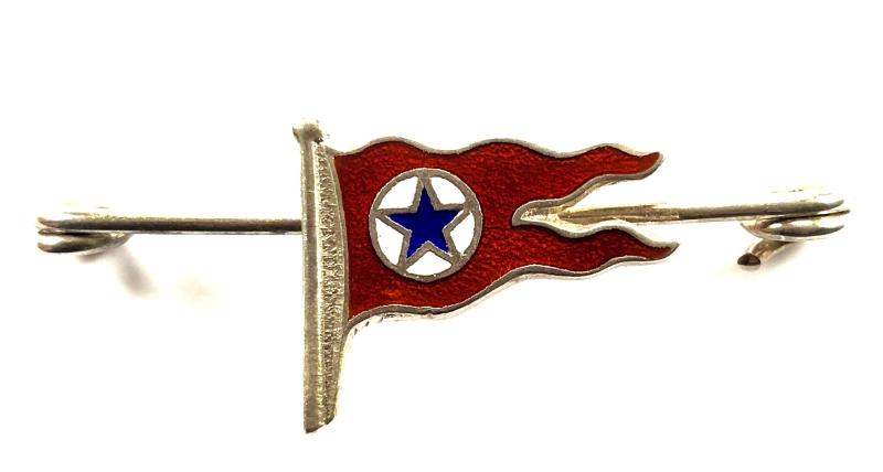 Blue Star Line Company Flag 1930 hallmarked silver pin badge
