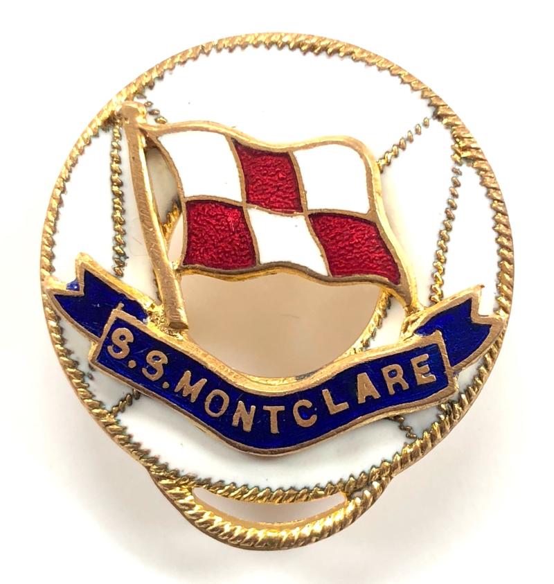 SS Montclare Canadian Pacific shipping line lifebuoy pin badge