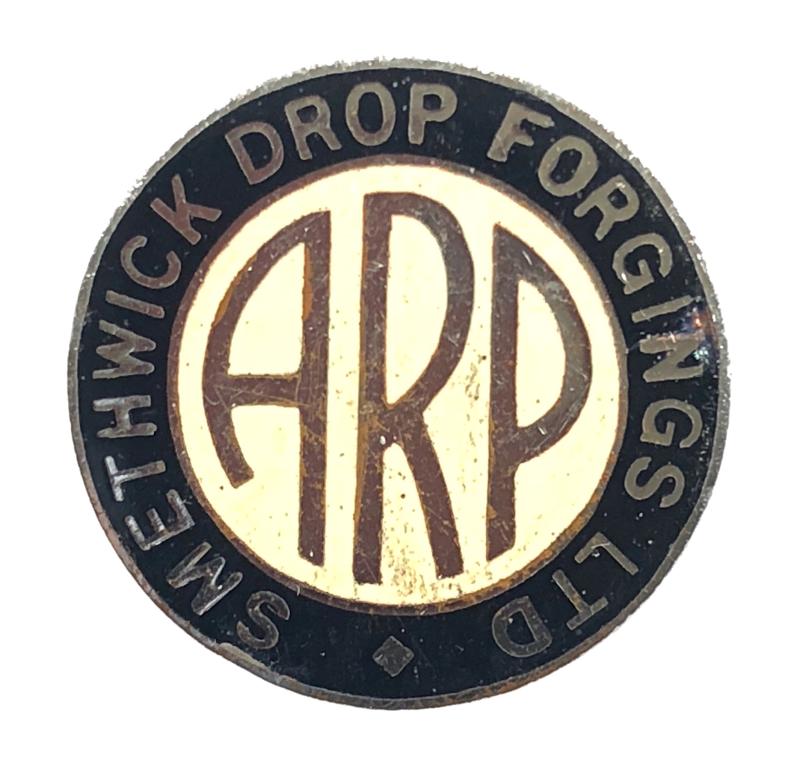 WW2 Smethwick Drop Forgings Ltd air raid precautions ARP badge Tank parts