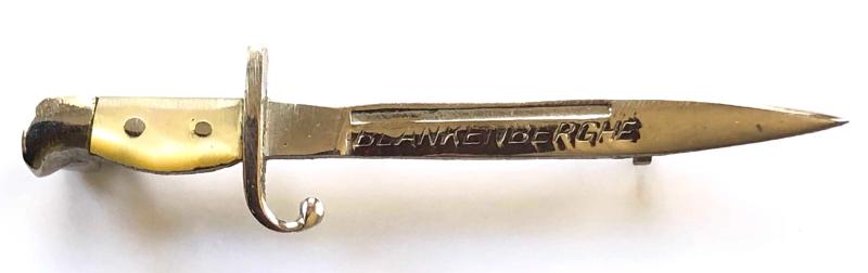 WW1 Blankenberghe miniature bayonet battle pin badge 53mm