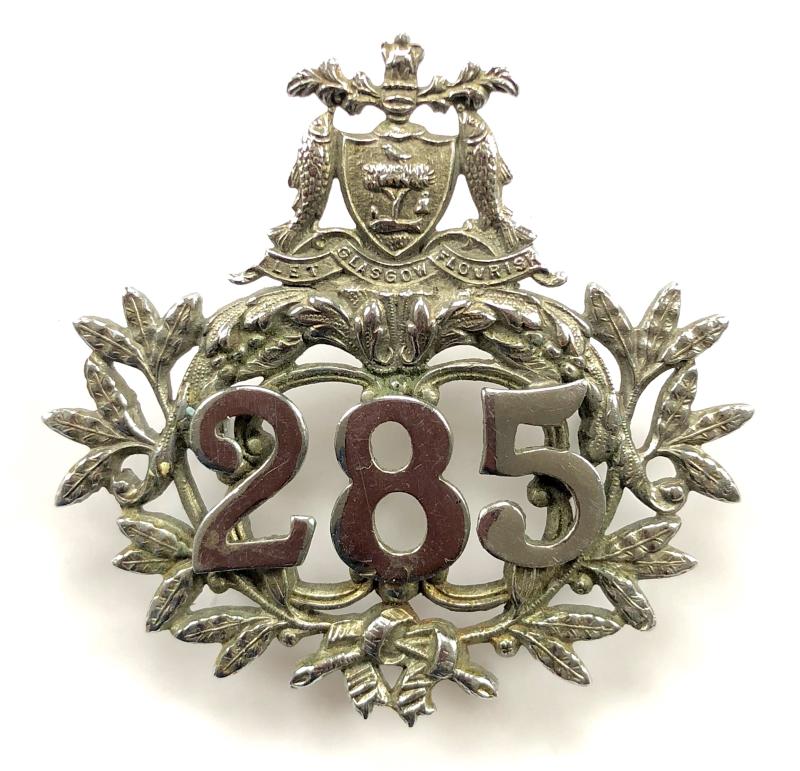 Glasgow Corporation Transport 285 number GCT tramway cap badge