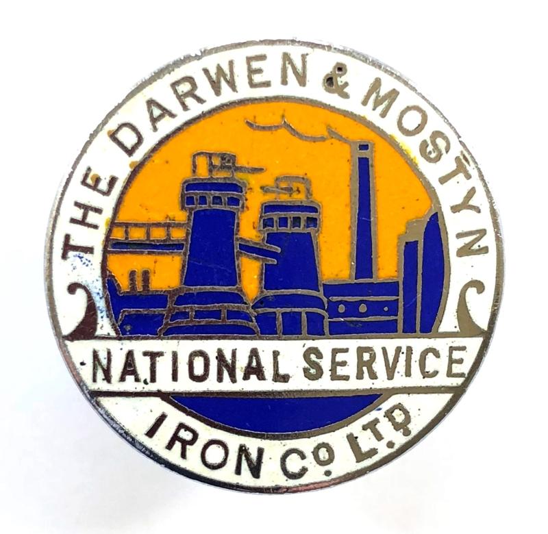 WW2 Darwen & Mostyn Iron Co Ltd National Service badge North Wales Colliery