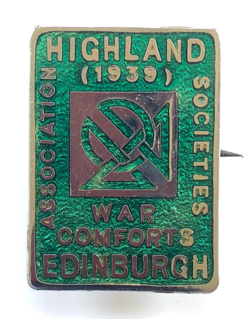 Association of Highland Societies (1939) War Comforts Edinburgh Badge