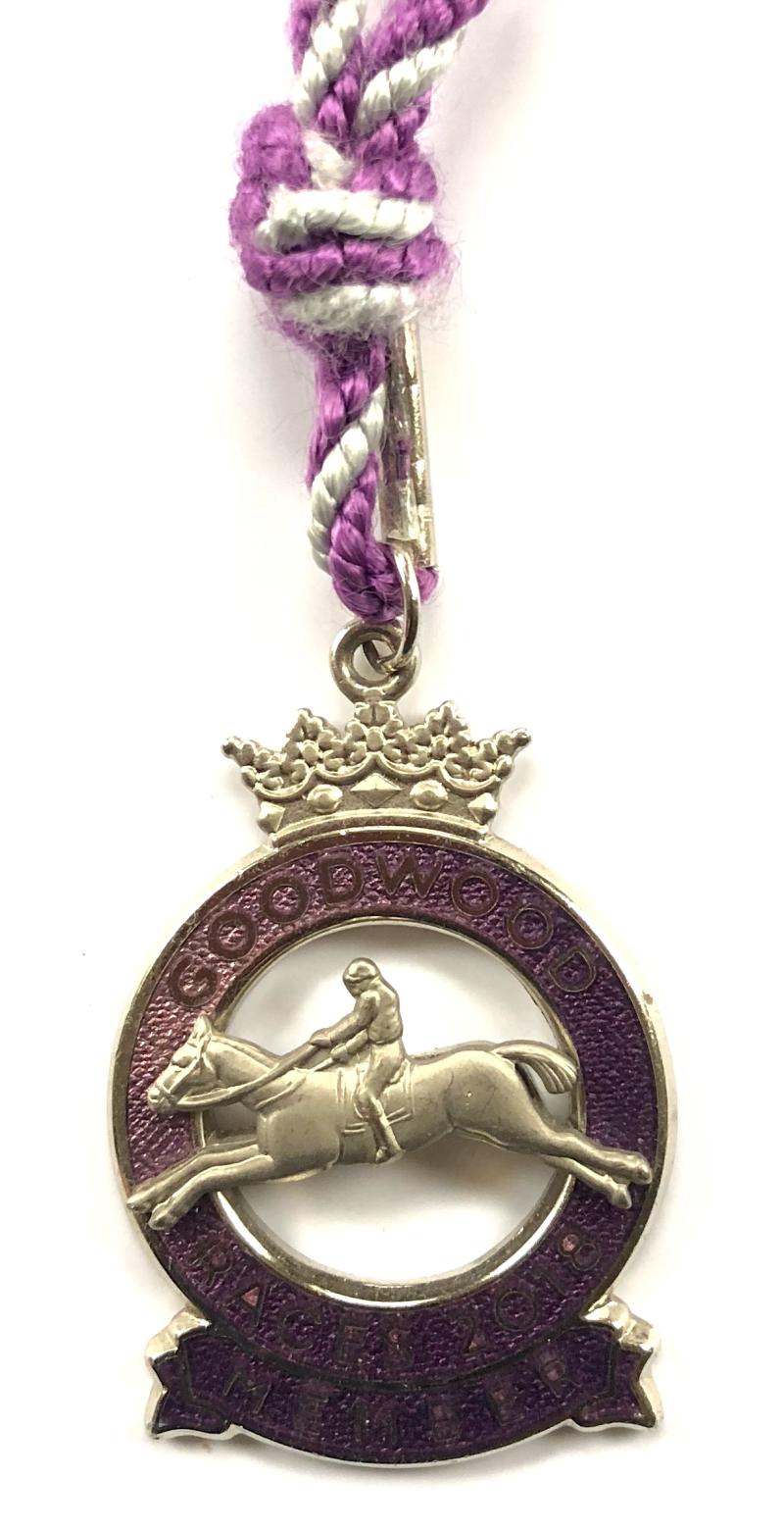 2018 Goodwood Racecourse horse racing club member badge