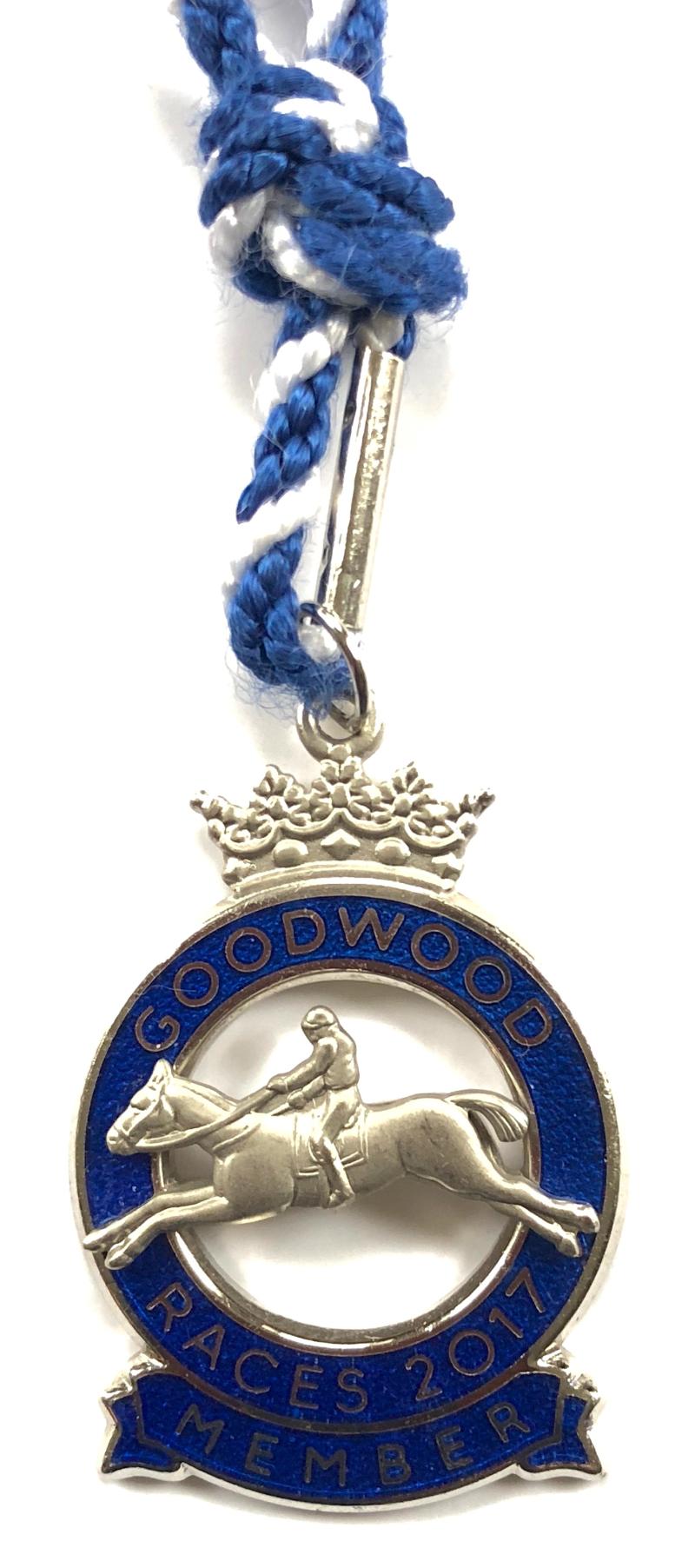 2017 Goodwood Racecourse horse racing club member badge