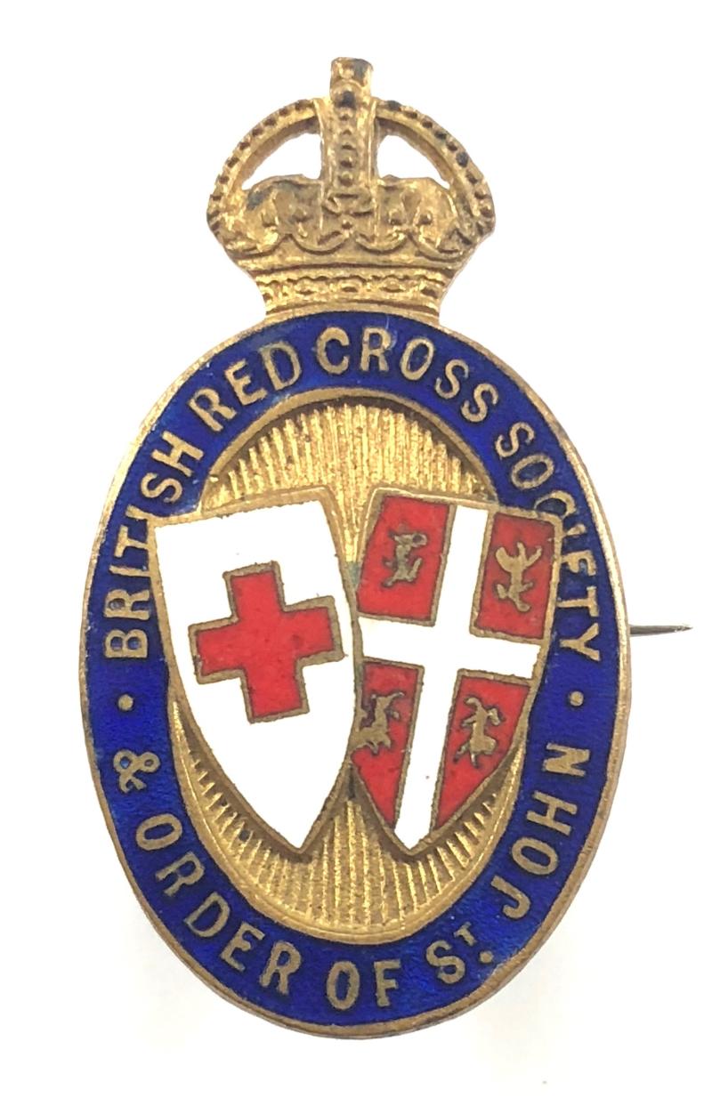 WW1 British Red Cross & Order of St John officers pin badge