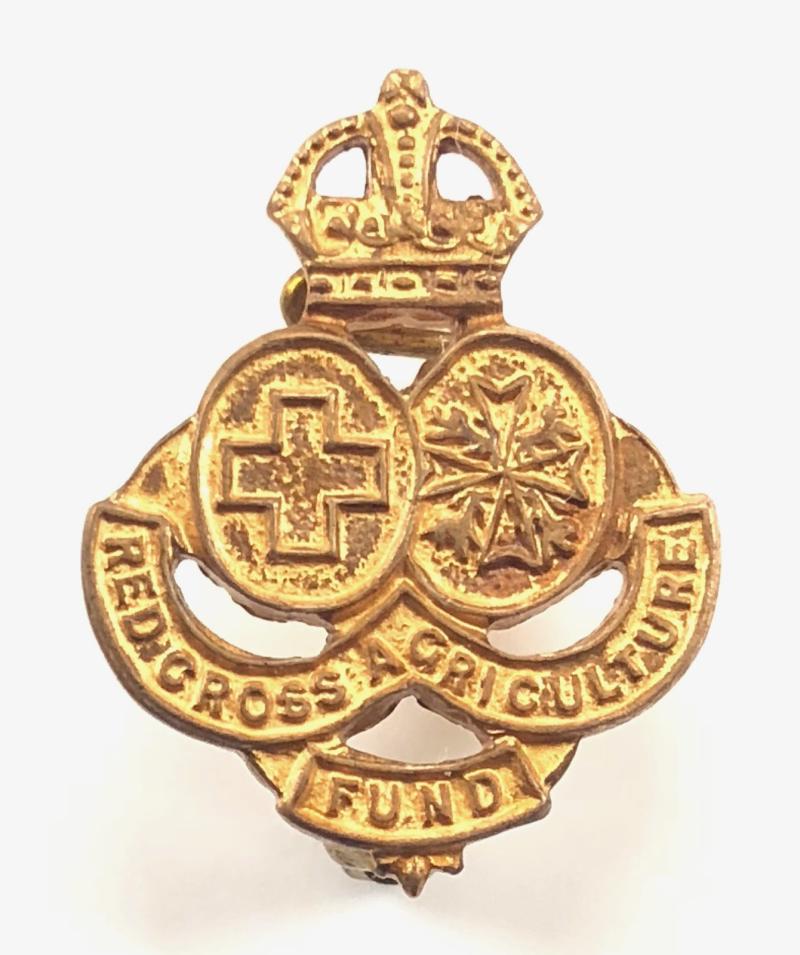 WW2 British Red Cross & Order of St John Agriculture Fund pin badge