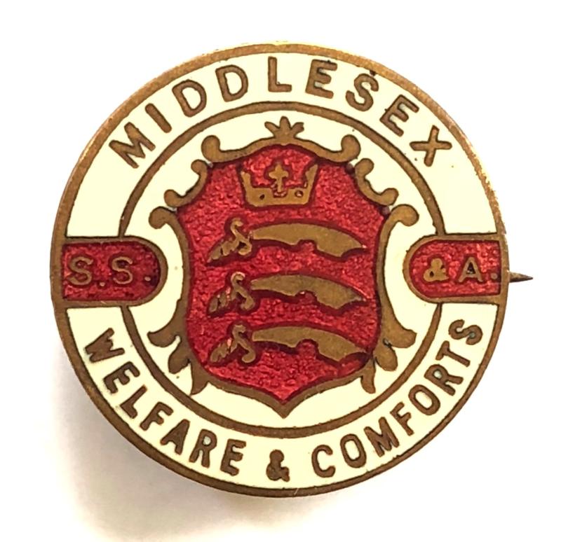 WW2 Middlesex Welfare & Comforts Soldiers Saliors & Airmen badge
