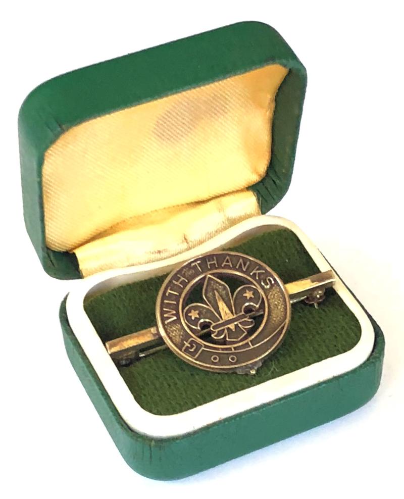 Boy Scouts With Thanks 1980 silver badge and case