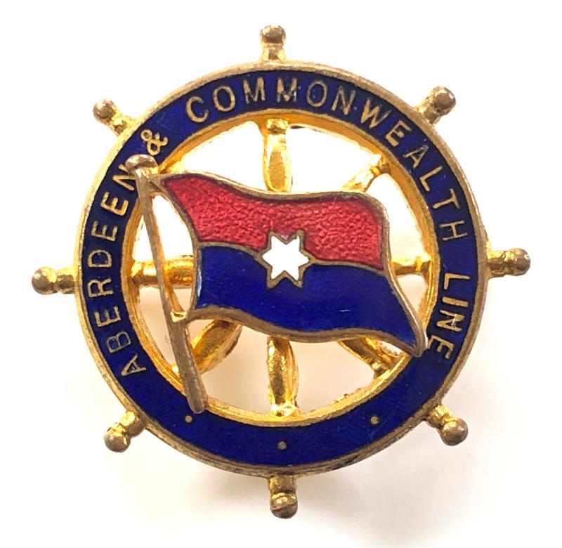Aberdeen & Commonwealth Line House Flag ships wheel badge