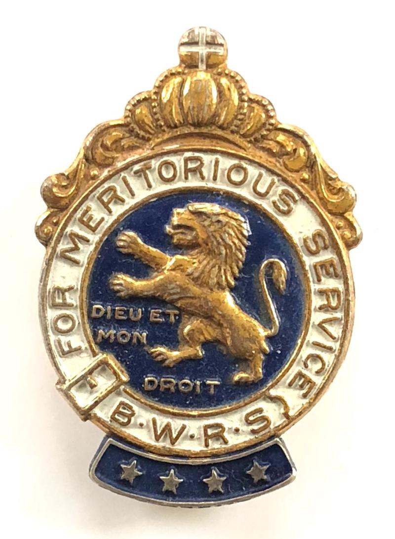 BWRS Bundles For Britain For Meritorious Service sterling award pin badge