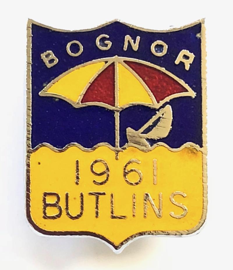 Butlins 1961 Bognor Regis holiday camp parasol badge