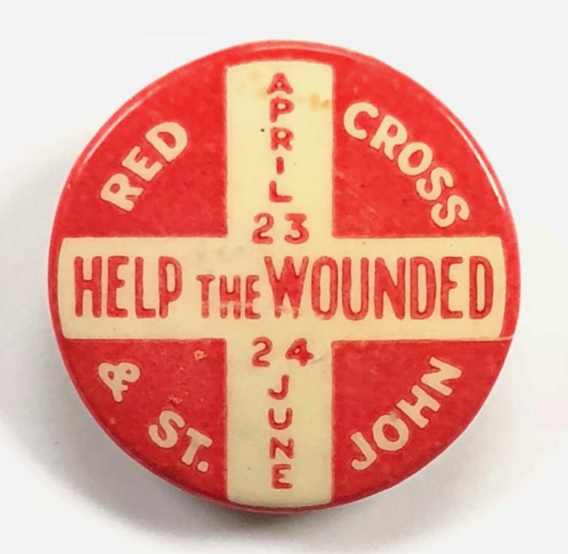 BRCS & Order of St John help the wounded 1915 fundraising badge