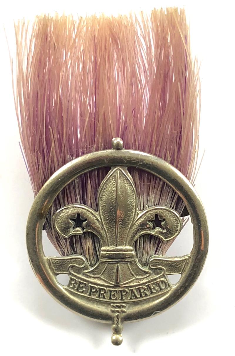 Boy Scouts Commissioner EPNS hat badge purple bristle plume