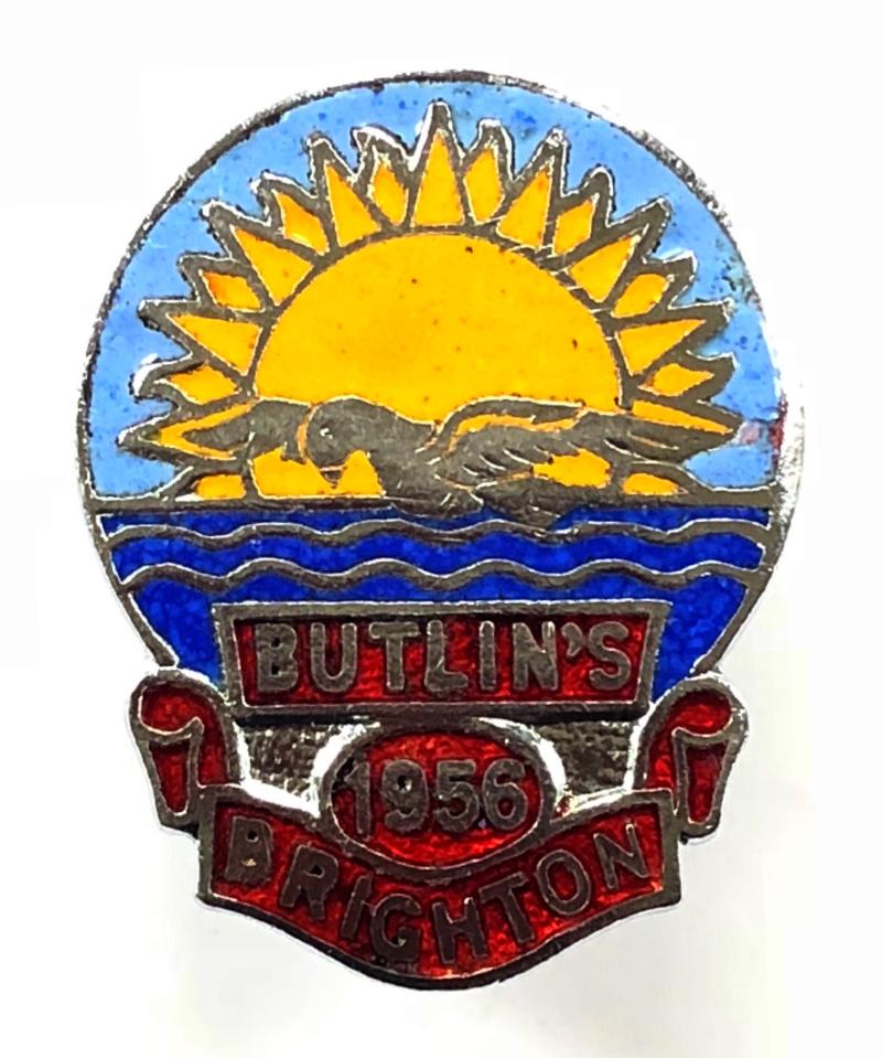 Butlins 1956 Brighton holiday camp bird and sun badge