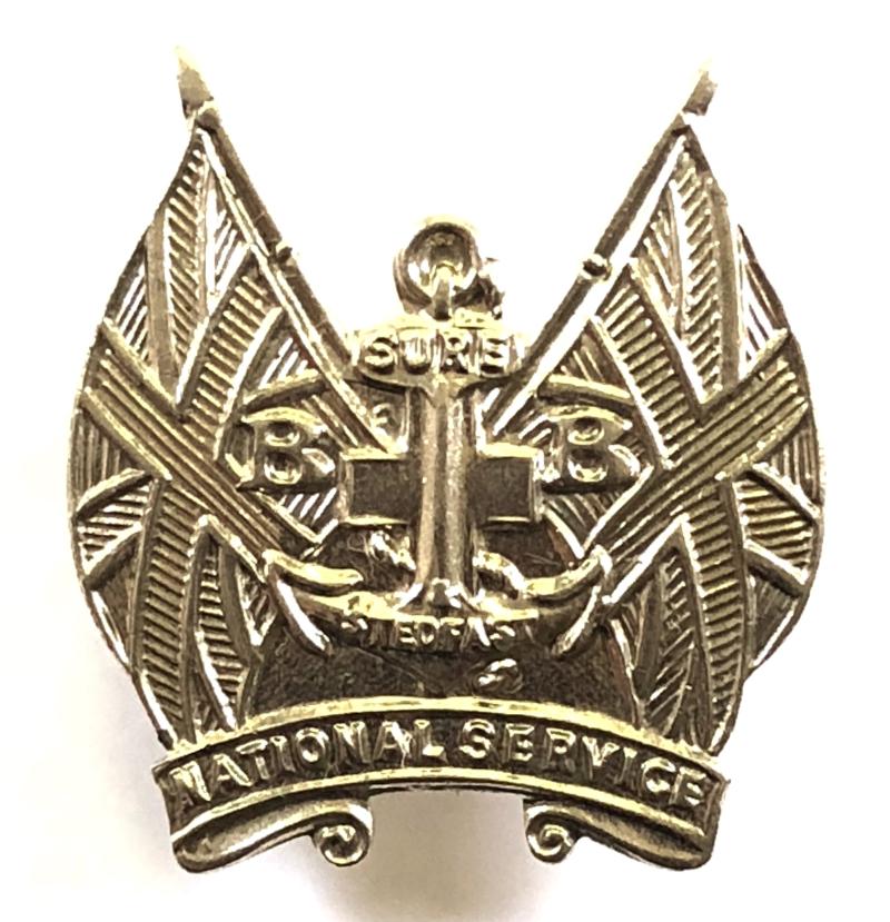 Boys Brigade National Service home front badge circa 1941 to 1945