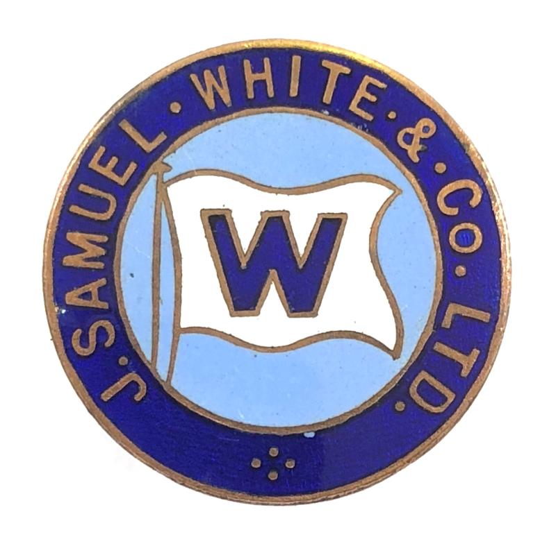 J. Samual White & Co Ltd shipbuilders worker identification numbered badge Isle of Wight