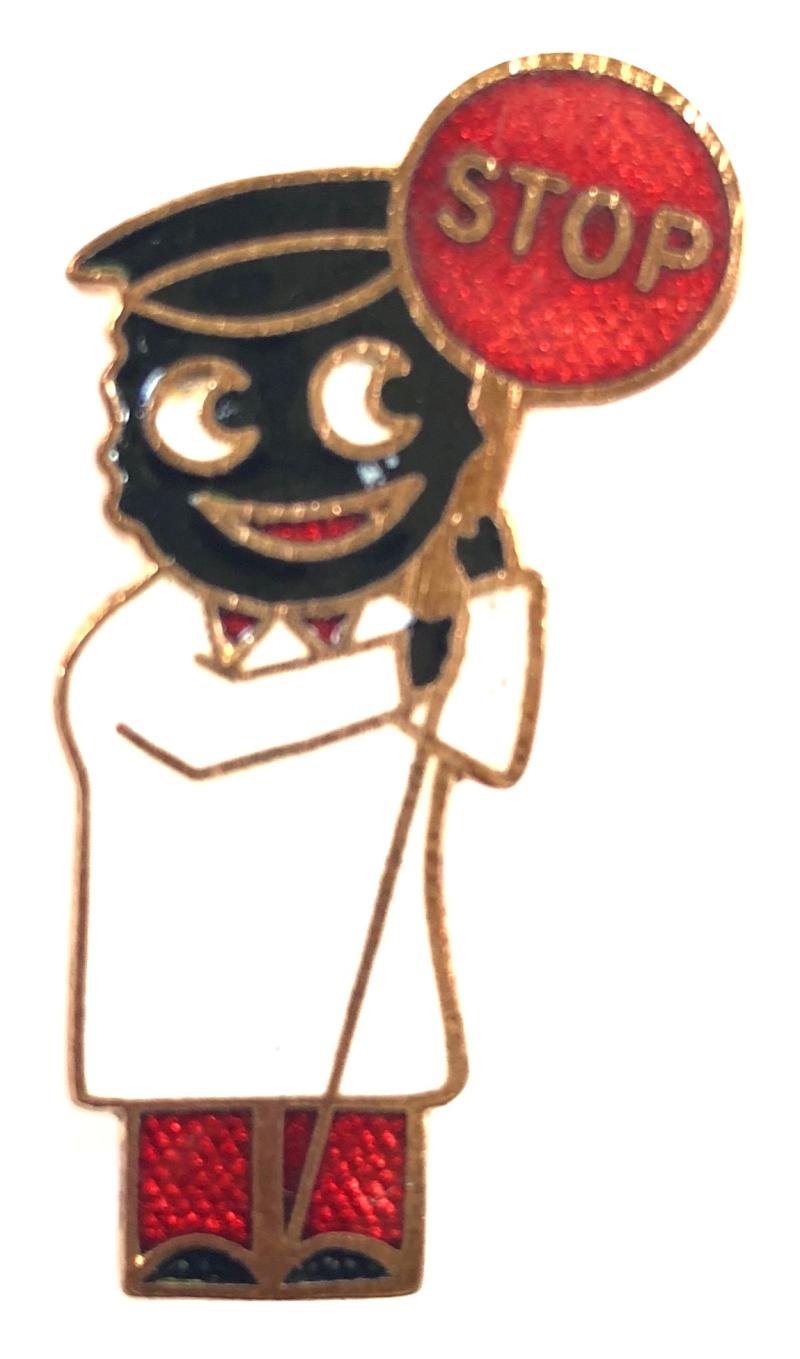 Robertsons 1970s Golly Lollipopman promotional badge No Maker