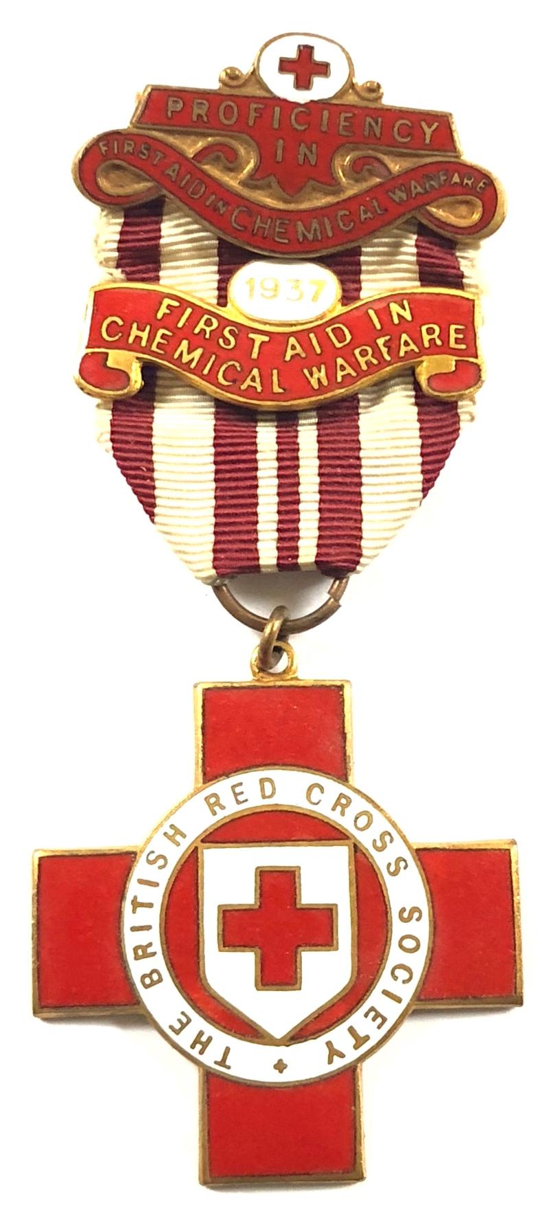 British Red Cross Society Proficiency First Aid Chemical Warfare medal & 1937 clasp N.H.BLAIR
