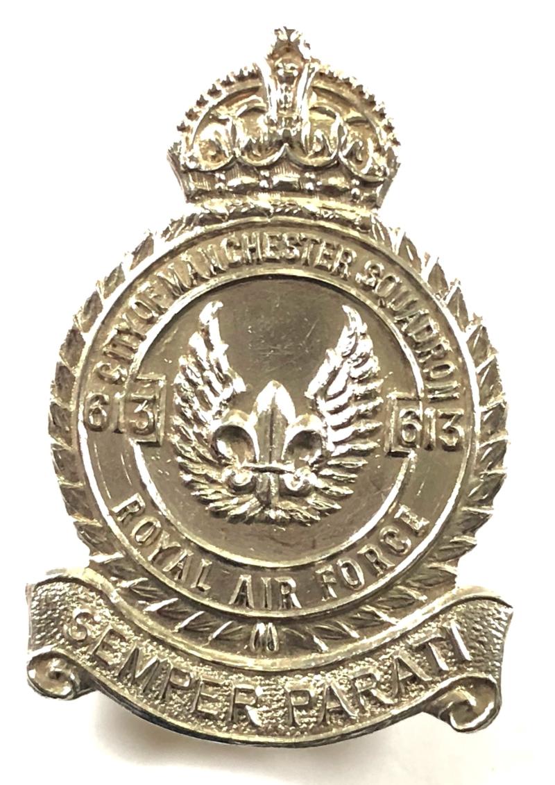 RAF No 613 City of Manchester Squadron 1945 Hm silver badge