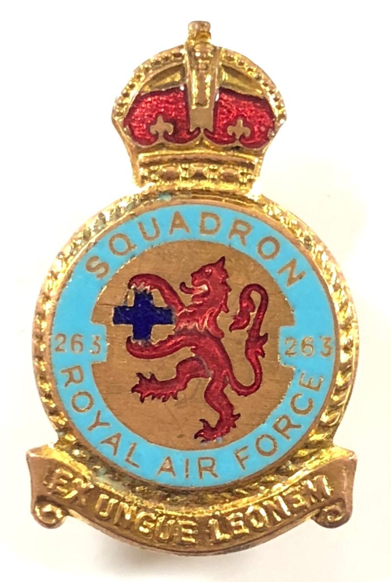 RAF No 263 Battle of Britain squadron Royal Air Force badge c1940s