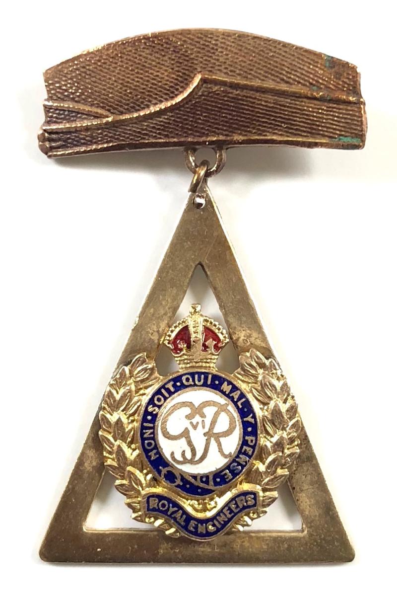 WW2 Royal Engineers field service cap suspension sweetheart brooch