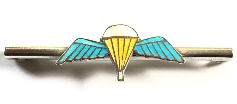 WW2 Parachute Regiment silver & enamel sweetheart brooch