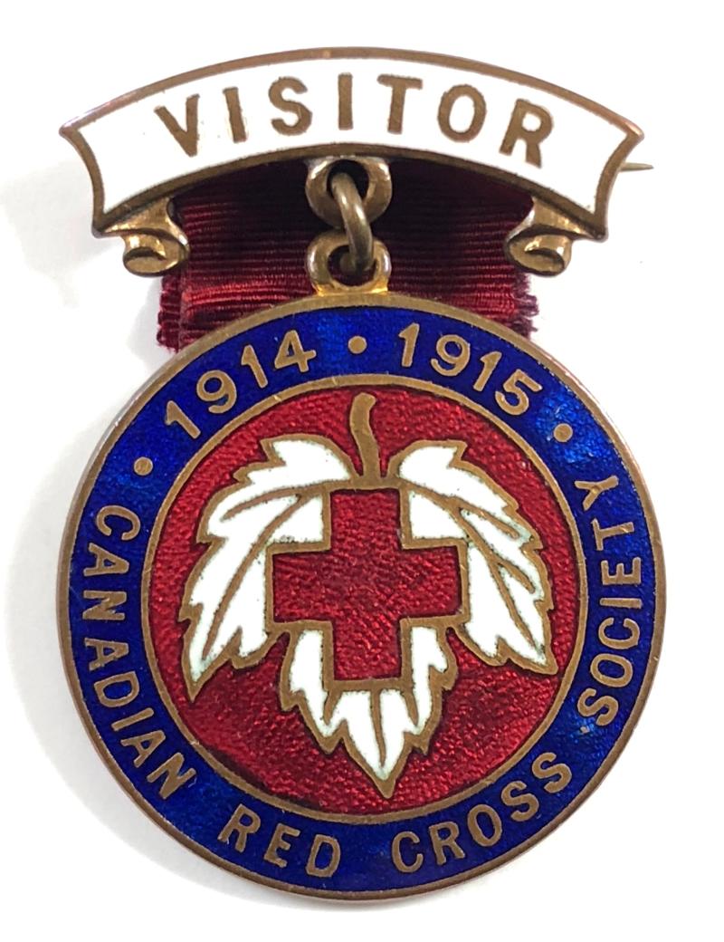 WW1 1914-1915 Canadian Red Cross Society VISITOR pin badge