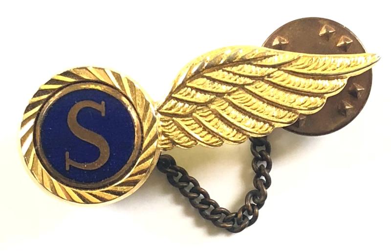 BOAC Airline Air Stewardess gilt brevet wing badge by Manhattan Windsor