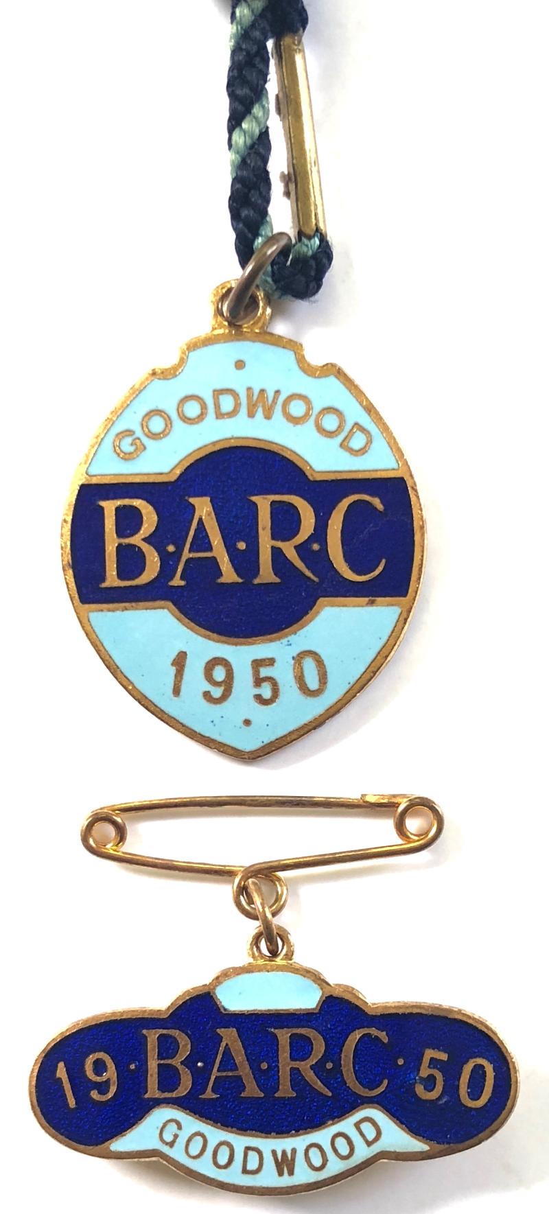 1950 Goodwood BARC membership badge & guest