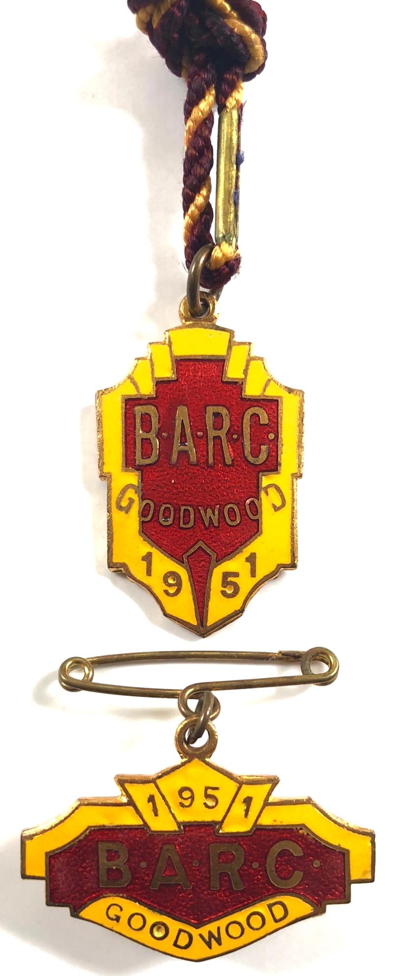 1951 Goodwood BARC membership badge & guest