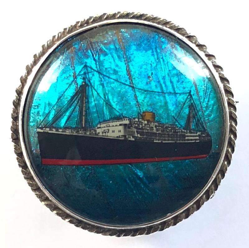 MV Apapa Elder Dempster Line ships picture badge sunk 1940 air raid