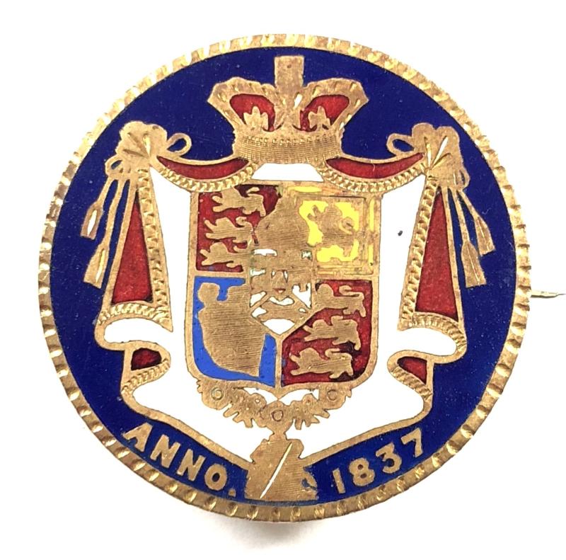 Queen Victoria 1837 Accession to the Throne commemorative badge
