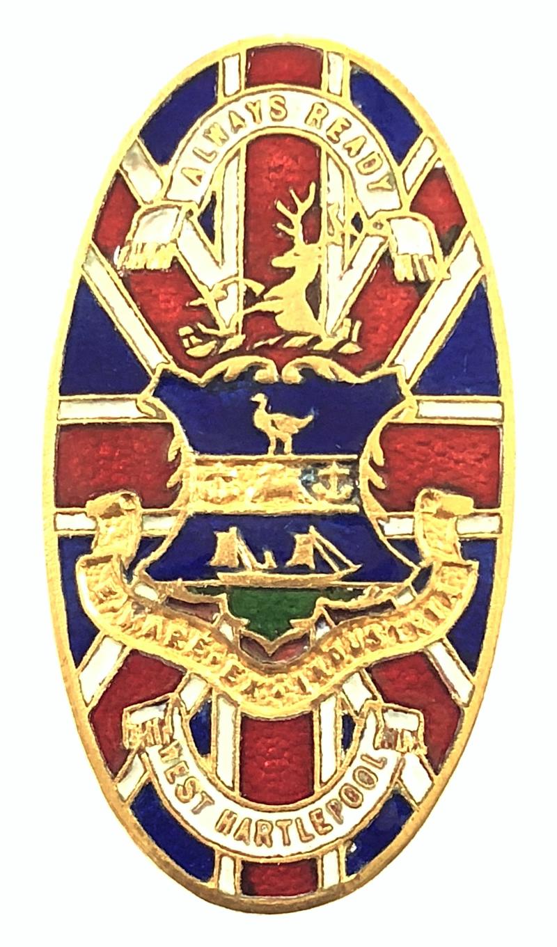 WW1 Hartlepools Hospitals Bombardment tribute badge