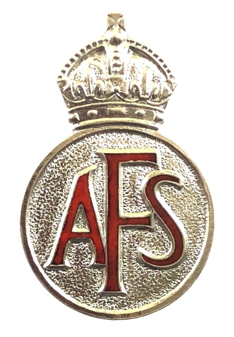 WW2 Auxiliary Fire Service AFS firemans Hm.1939 silver badge by Charles Horner