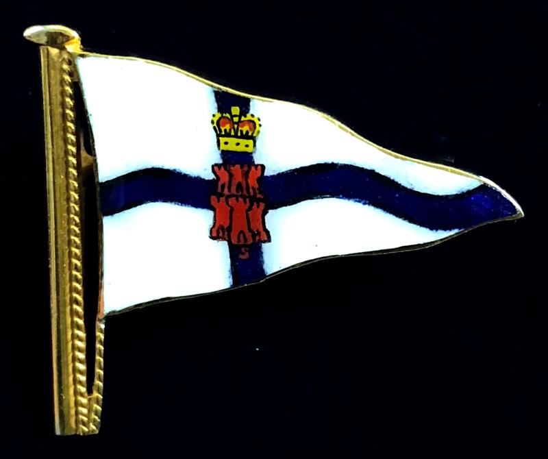 Royal Gibraltar Yacht Club gold ripple pennant burgee brooch