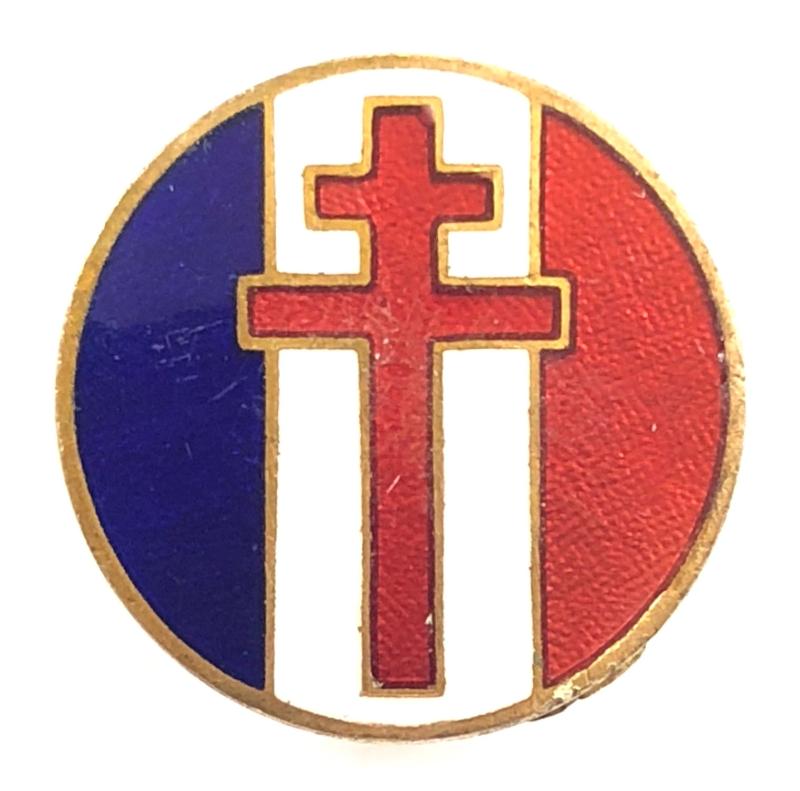 WW2 Free French supporters pin badge