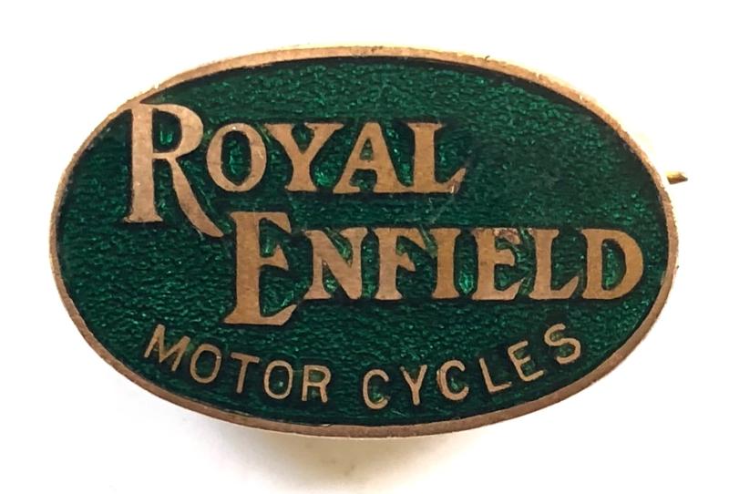 Royal Enfield Motor Cycles advertising badge by Butler circa 1940