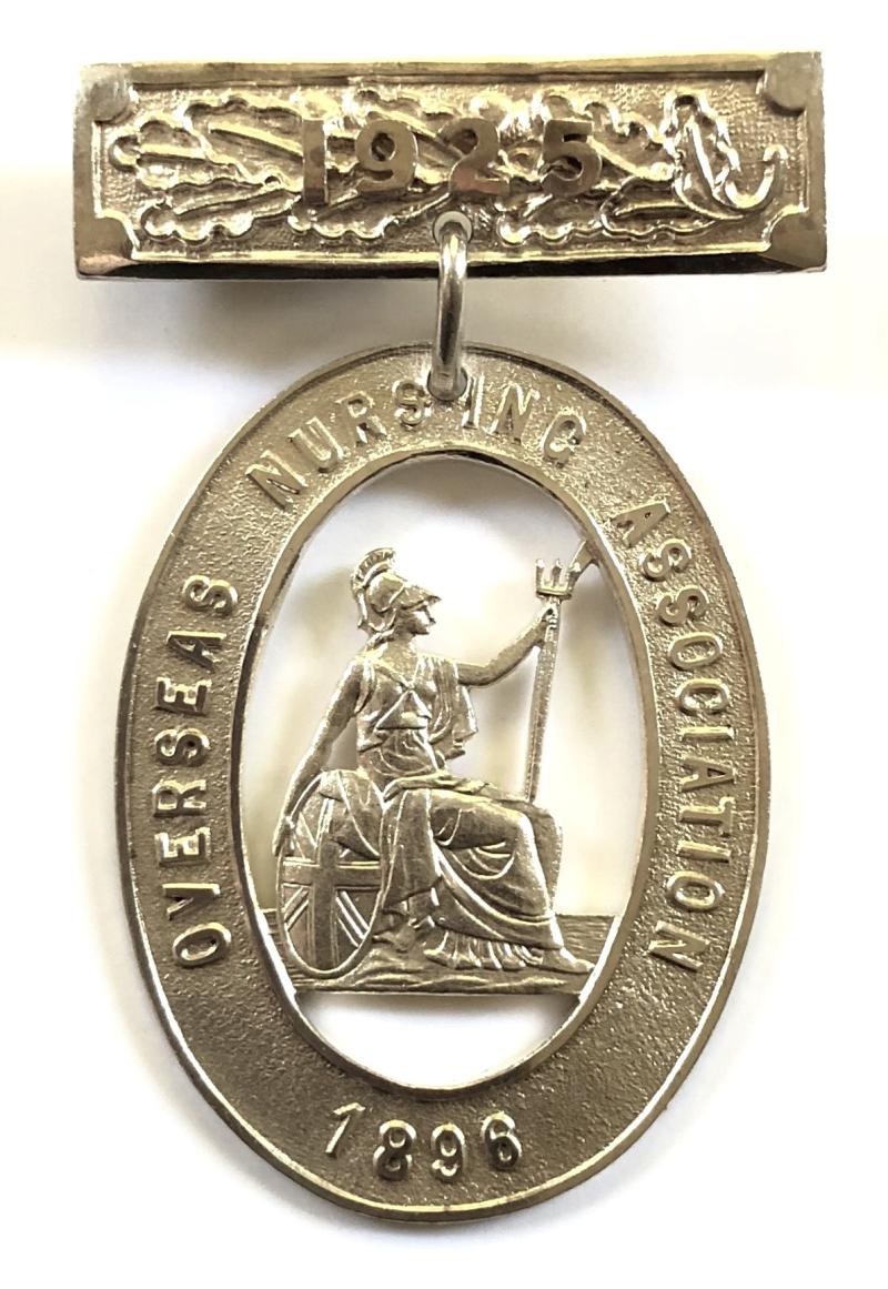 Overseas Nursing Association 1925 silver nurses hospital badge