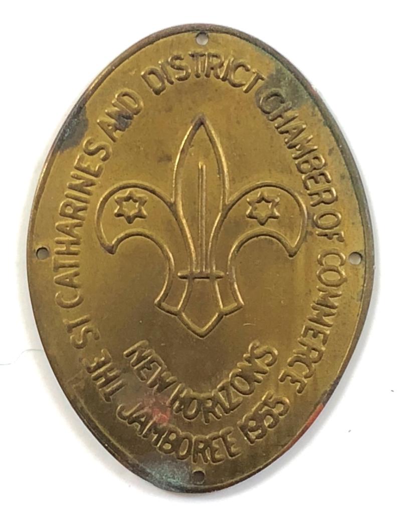 1955 8th World Jamboree Niagara Canada New Horizons souvenir staff badge