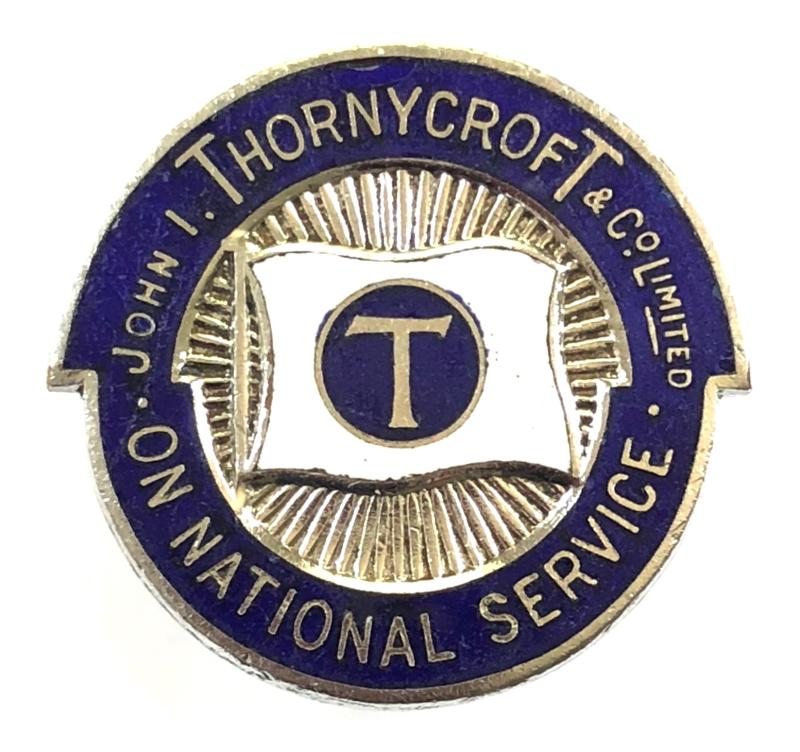 WW2 John Thornycroft Company on national service pin badge