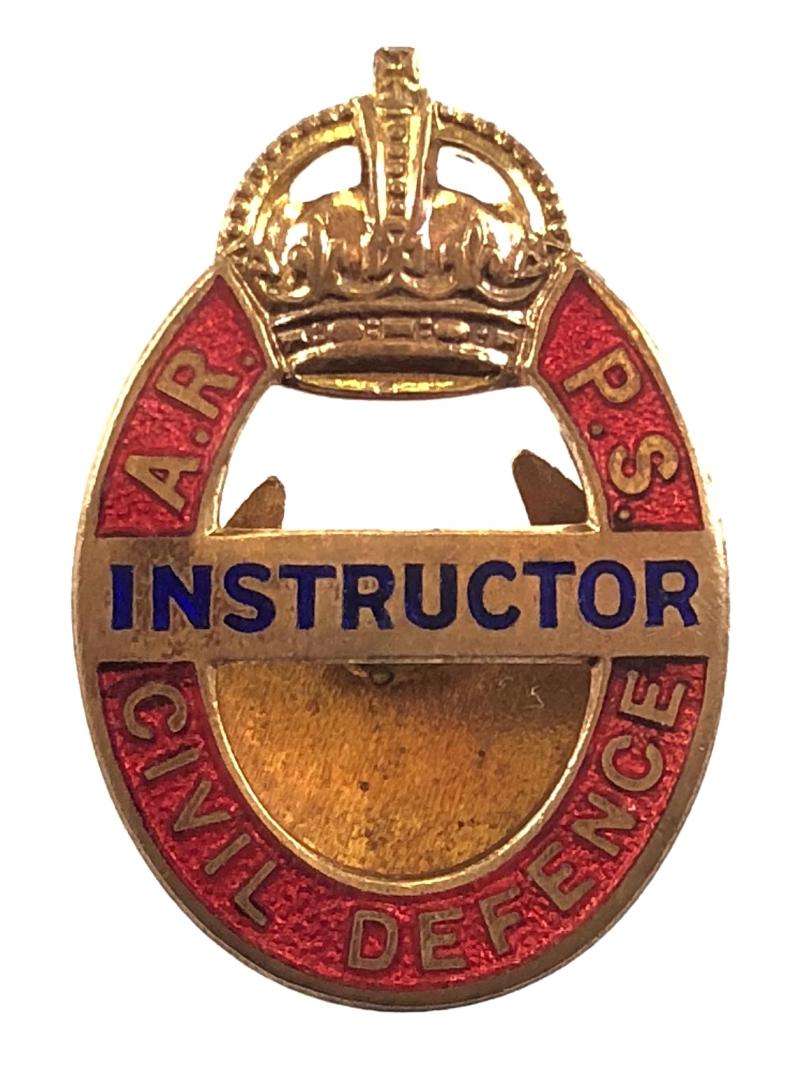 WW2 Air Raid Precaution School ARPS Civil Defence Instructor badge